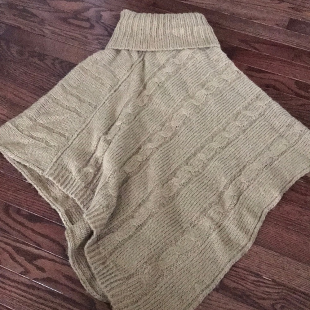 Brown knit poncho